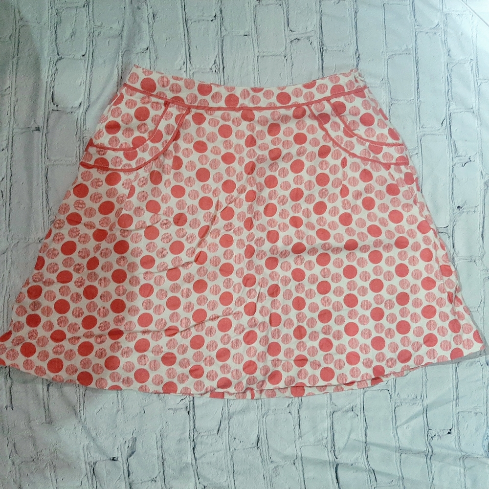 Boden A-line linen Polka-dot Skirt